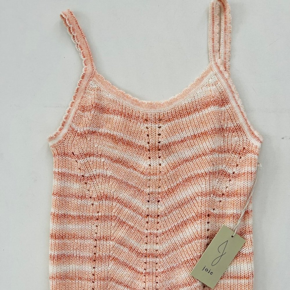JOIE Knit Tank  Top Orange / White